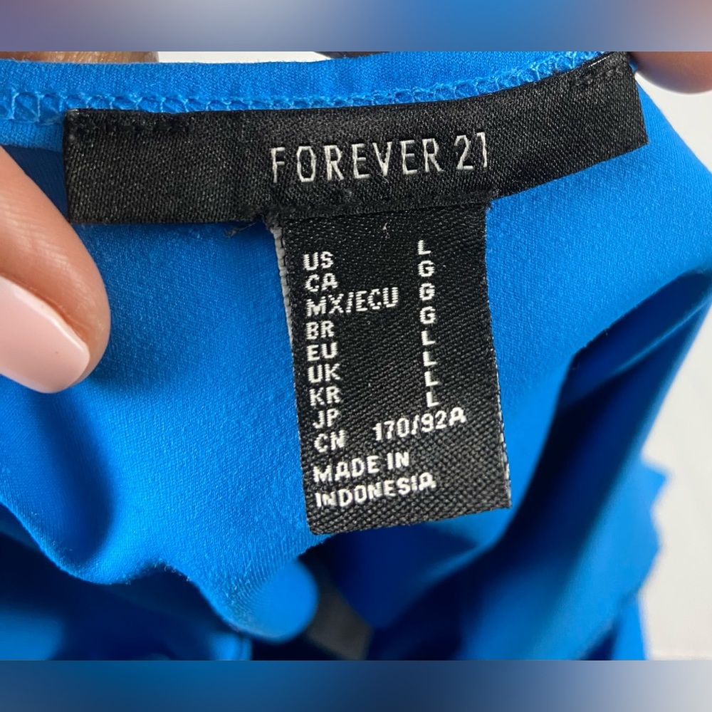 Bodysuit Large Carribean Blue F21 Scoopback - Picture 7 of 7